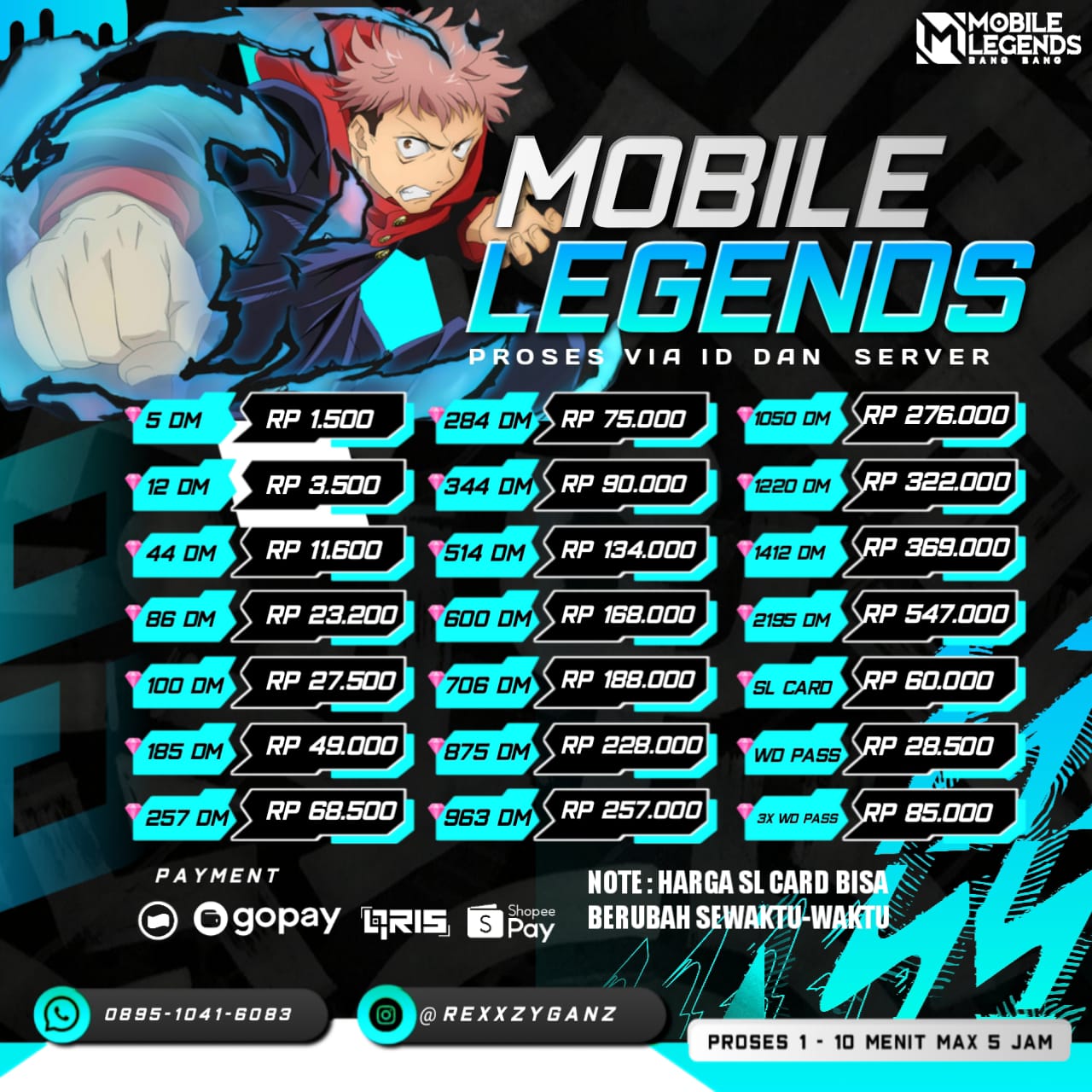 LIST TOP UP Mobile Legend